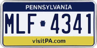 PA license plate MLF4341