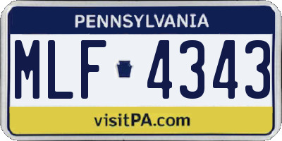PA license plate MLF4343