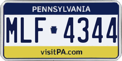 PA license plate MLF4344