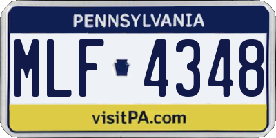 PA license plate MLF4348