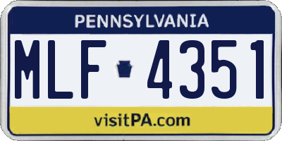PA license plate MLF4351
