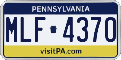 PA license plate MLF4370