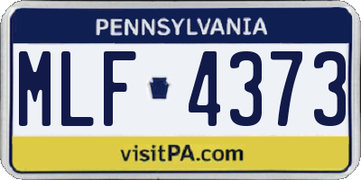 PA license plate MLF4373