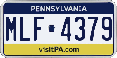 PA license plate MLF4379