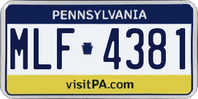 PA license plate MLF4381
