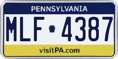 PA license plate MLF4387
