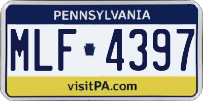 PA license plate MLF4397