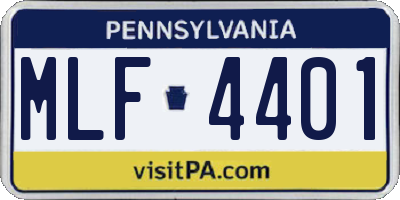 PA license plate MLF4401