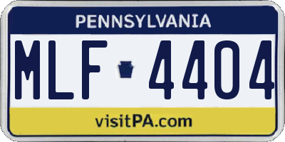 PA license plate MLF4404