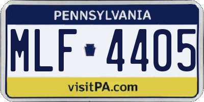 PA license plate MLF4405