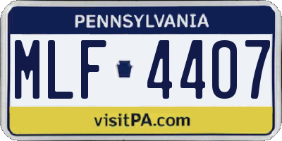 PA license plate MLF4407