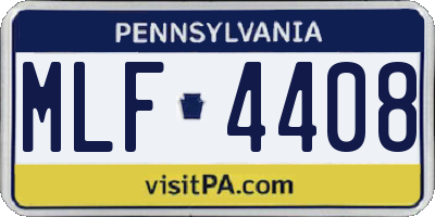 PA license plate MLF4408