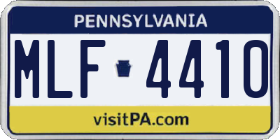 PA license plate MLF4410