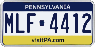 PA license plate MLF4412