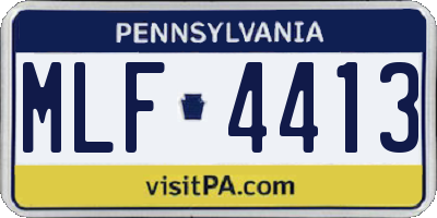 PA license plate MLF4413