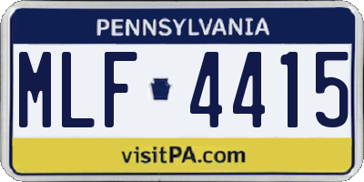 PA license plate MLF4415