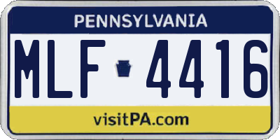 PA license plate MLF4416