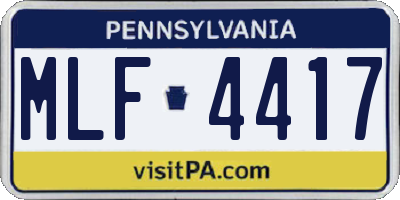 PA license plate MLF4417