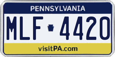 PA license plate MLF4420