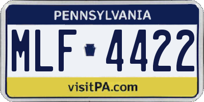 PA license plate MLF4422
