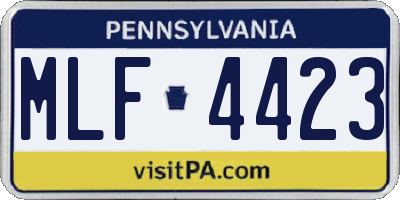 PA license plate MLF4423