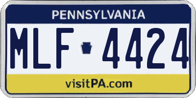 PA license plate MLF4424