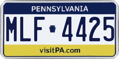PA license plate MLF4425