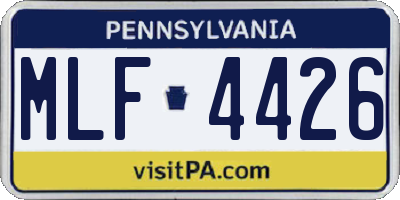 PA license plate MLF4426