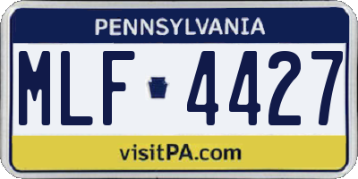 PA license plate MLF4427
