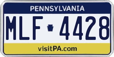 PA license plate MLF4428