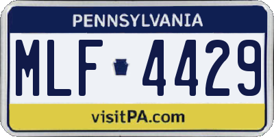 PA license plate MLF4429