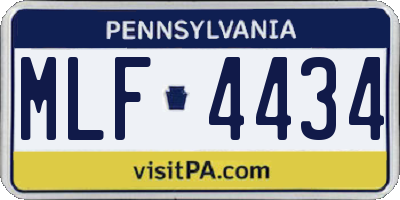PA license plate MLF4434