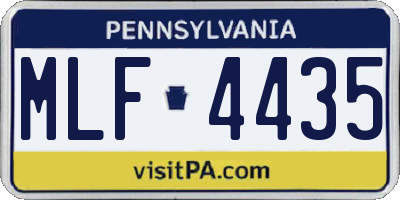 PA license plate MLF4435