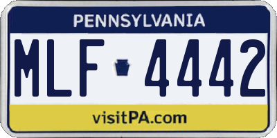 PA license plate MLF4442