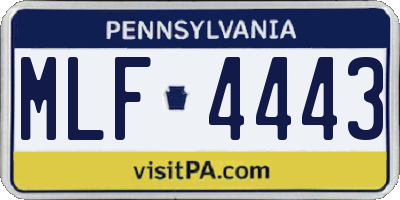 PA license plate MLF4443