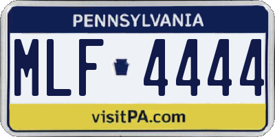 PA license plate MLF4444