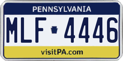 PA license plate MLF4446
