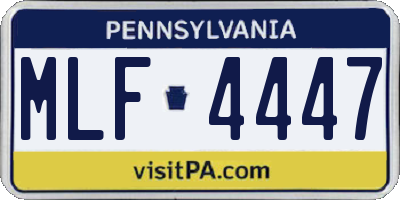 PA license plate MLF4447