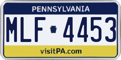 PA license plate MLF4453