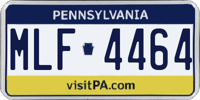 PA license plate MLF4464