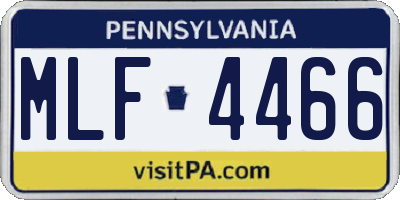 PA license plate MLF4466
