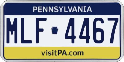 PA license plate MLF4467