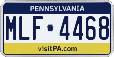 PA license plate MLF4468
