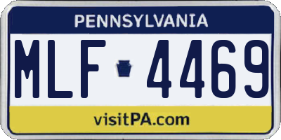 PA license plate MLF4469