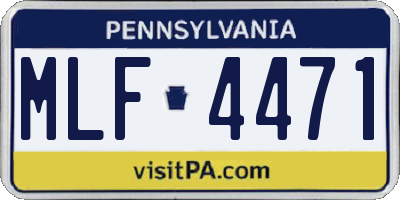 PA license plate MLF4471