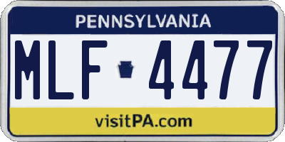 PA license plate MLF4477