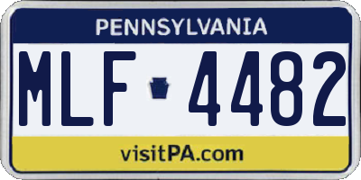 PA license plate MLF4482