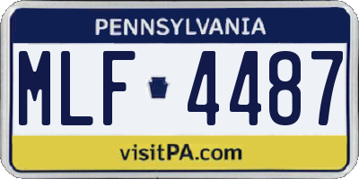 PA license plate MLF4487