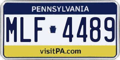 PA license plate MLF4489