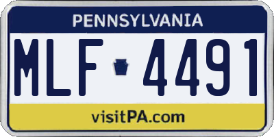 PA license plate MLF4491